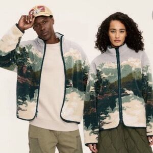 Woolrich X Target Unisex Mountain Landscape Fleece Zip Jacket